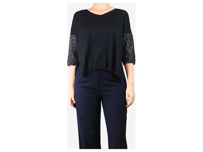Autre Marque Pullover mit schwarzen Paillettenärmeln - Größe S - Ansicht 3
