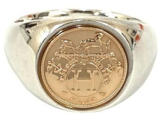 Ring Hermès Anillo Chevalier Ex Libris HERMES Plata Dorado - vista 5