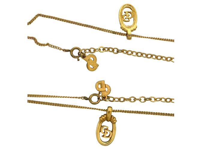 Set di collana con logo CD placcato oro Christian Dior D'oro - vista 2