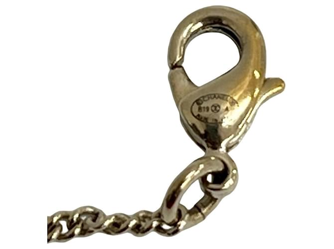 Collana Chanel Coco Mark con strass e perle finte Marrone Bianco D'oro - vista 2