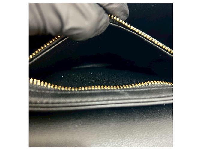Céline Bolsa de ombro em couro de bezerro com logo Triomphe da Celine Teen Chain Besas Preto - vista 10