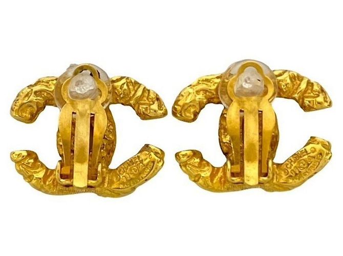 Orecchini a clip vintage Coco Mark Lava di Chanel D'oro - vista 4