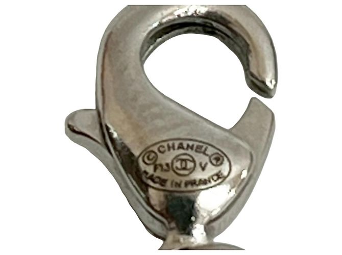 Collana Pendente in Catena Metallica con Strass Coco Mark di CHANEL Argento - vista 2
