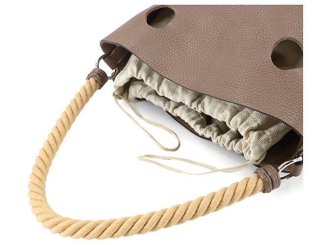 Borsa a mano Mangeoire GM di Hermès Taupe - vista 5