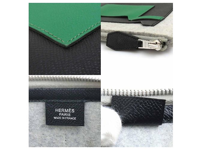 Borsa a tracolla Hermes Hermès Toudeau Marrone Nero Verde - vista 5