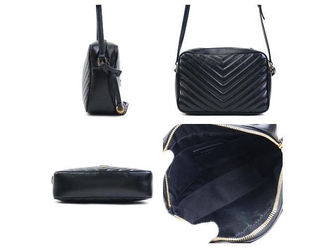 Borsa a Spalla Lou di Saint Laurent Nero - vista 2