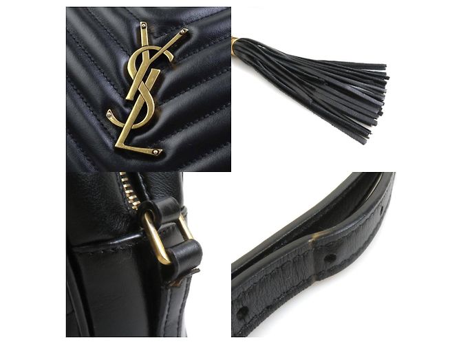 Borsa a Spalla Lou di Saint Laurent Nero - vista 4