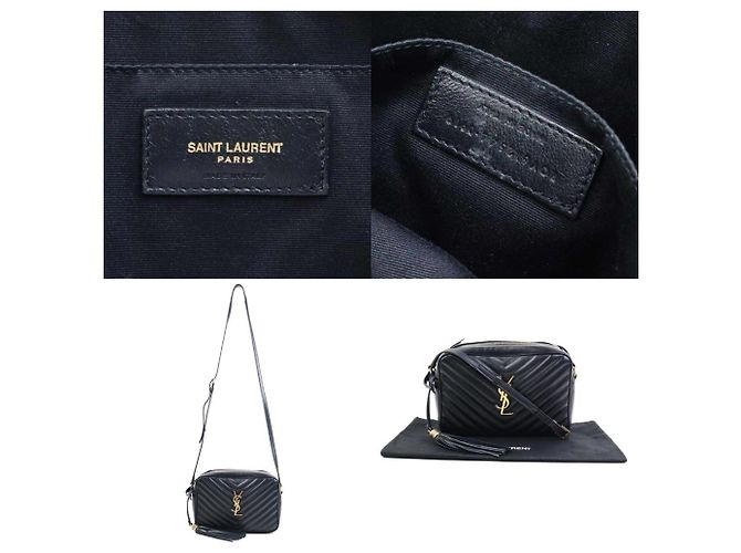 Borsa a Spalla Lou di Saint Laurent Nero - vista 5