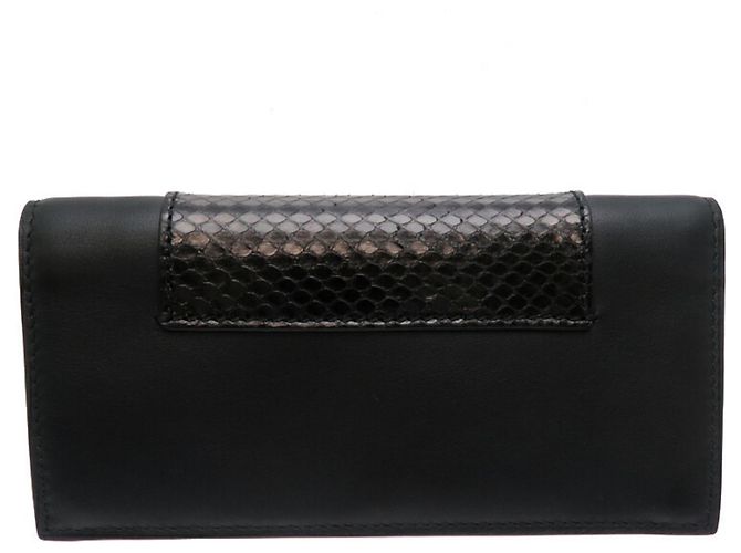 Gucci Schwarze Leder Lange Brieftasche - Ansicht 2