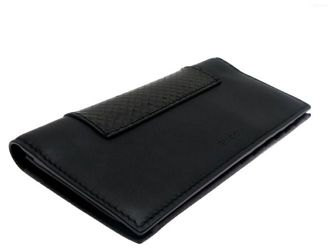Gucci Schwarze Leder Lange Brieftasche - Ansicht 3