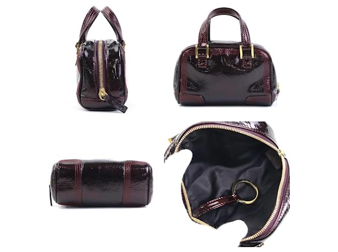LOEWE Amazona Micro Mini Borsa a Spalla Bordò - vista 2