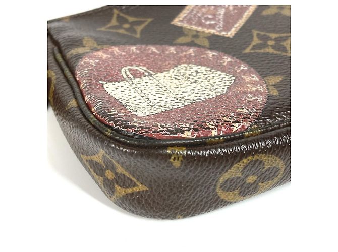 Mini Pochette Accessori Monogram Louis Vuitton Marrone Monogramma - vista 6