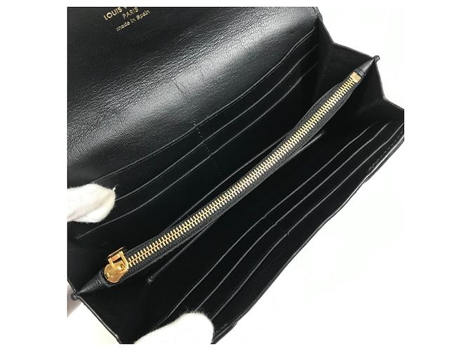 Portafoglio Lungo Louis Vuitton in Pelle Nera Nero - vista 11