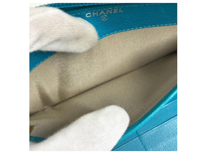 CHANEL Cartera Larga Camelia CC Coco Mark Azul - vista 11