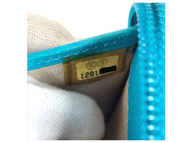 CHANEL Cartera Larga Camelia CC Coco Mark Azul - vista 12