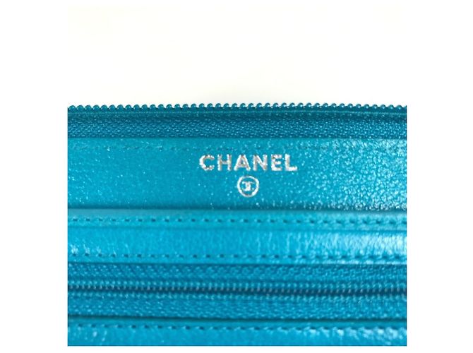 CHANEL Cartera Larga Camelia CC Coco Mark Azul - vista 14