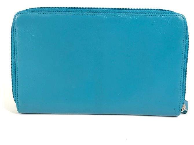 CHANEL Cartera Larga Camelia CC Coco Mark Azul - vista 2