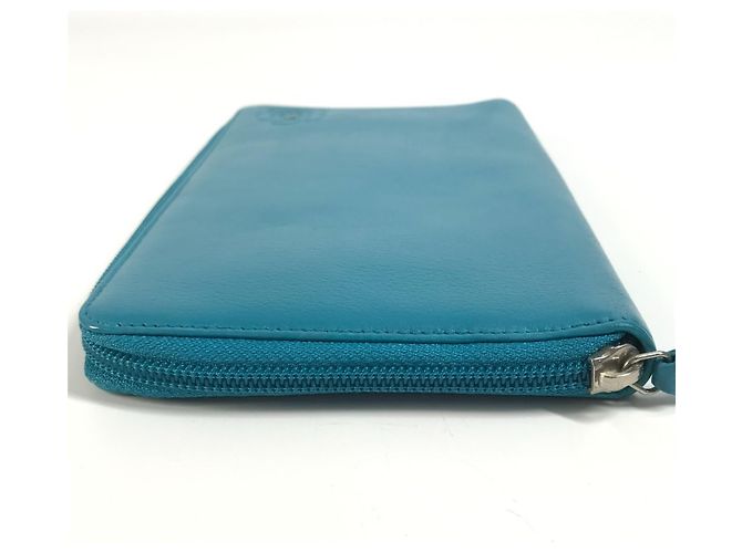 CHANEL Cartera Larga Camelia CC Coco Mark Azul - vista 3