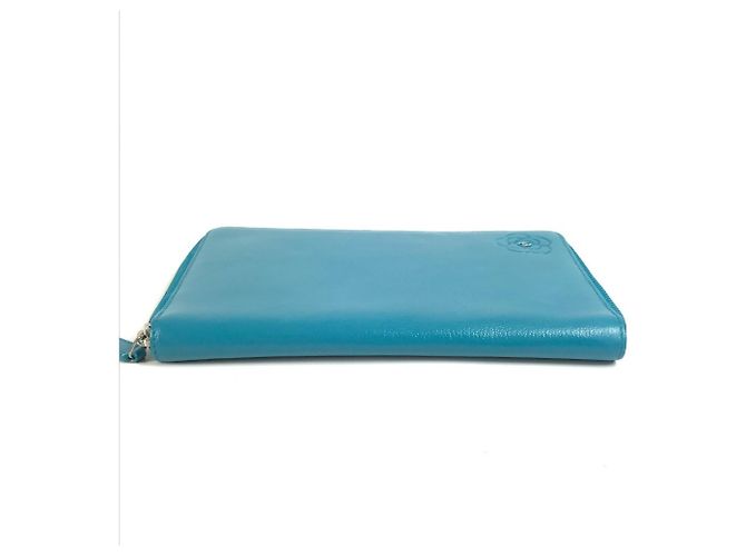 CHANEL Cartera Larga Camelia CC Coco Mark Azul - vista 5