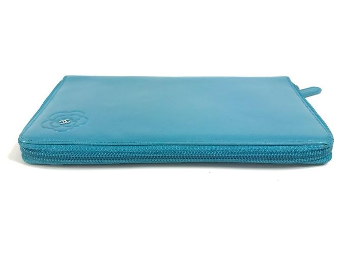 CHANEL Cartera Larga Camelia CC Coco Mark Azul - vista 6