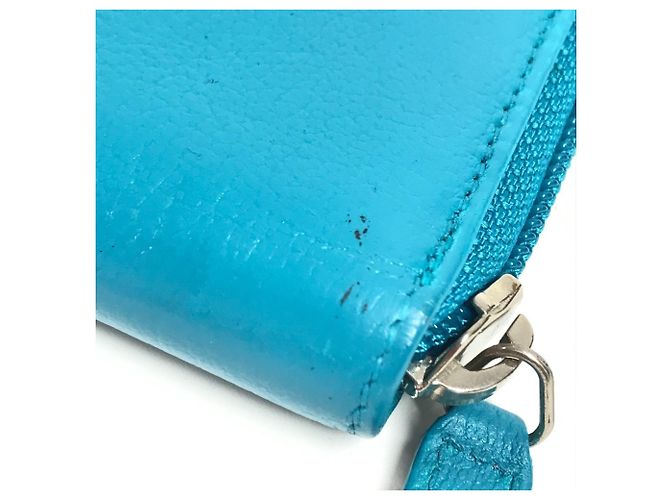 CHANEL Cartera Larga Camelia CC Coco Mark Azul - vista 7