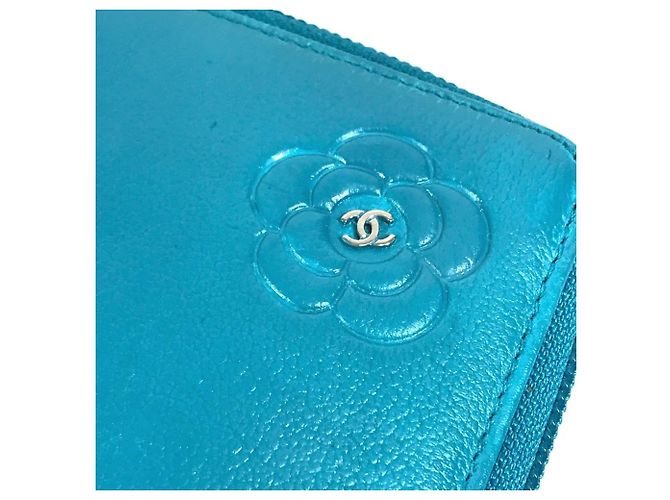 CHANEL Cartera Larga Camelia CC Coco Mark Azul - vista 9