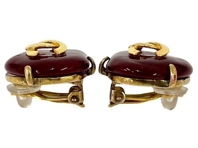 Orecchini a clip in oro e rosso con motivo Coco Mark di CHANEL D'oro - vista 3