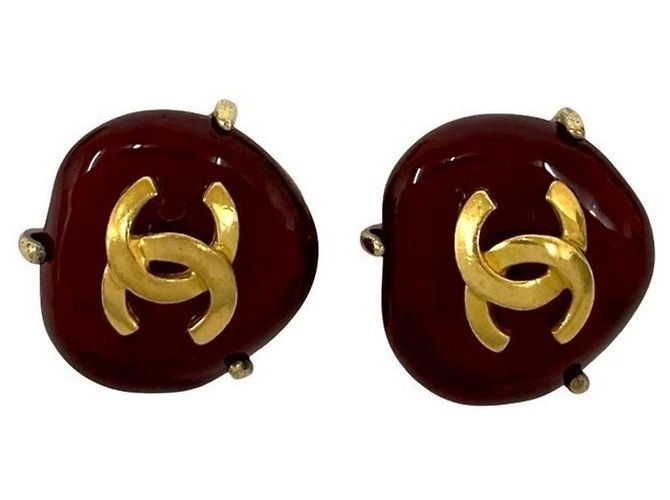 Orecchini a clip in oro e rosso con motivo Coco Mark di CHANEL D'oro - vista 5
