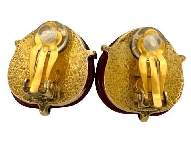 Orecchini a clip in oro e rosso con motivo Coco Mark di CHANEL D'oro - vista 6