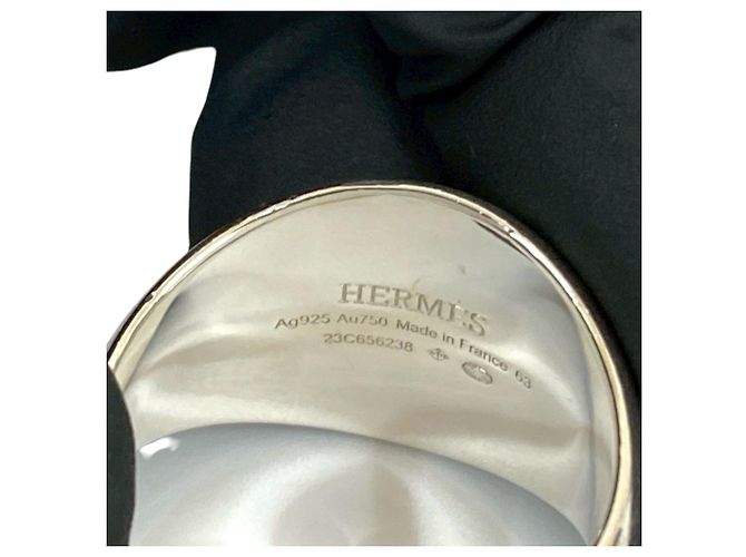 Ring Hermès Anello Band Ex Libris Chevalier HERMES Argento D'oro - vista 2
