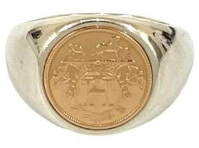Ring Hermès Anello Band Ex Libris Chevalier HERMES Argento D'oro - vista 5