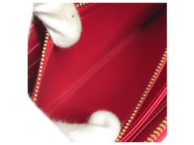 Cartera Zippy Vernis Dot Infinity Louis Vuitton Blanco Roja - vista 9