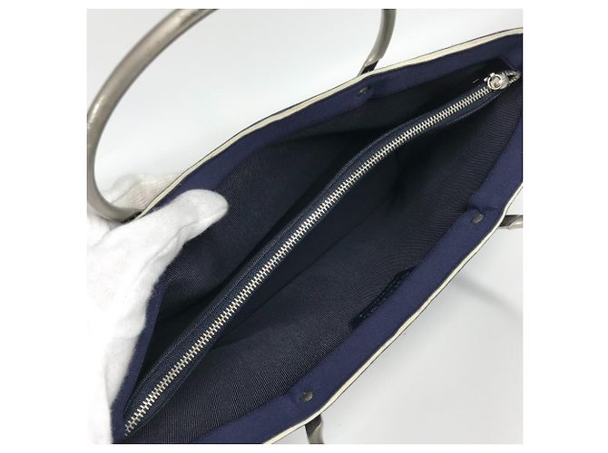 Chanel Navy Polyamid Tote-Handtasche Marineblau - Ansicht 12