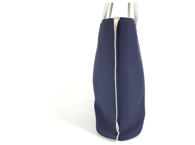 Chanel Navy Polyamid Tote-Handtasche Marineblau - Ansicht 3