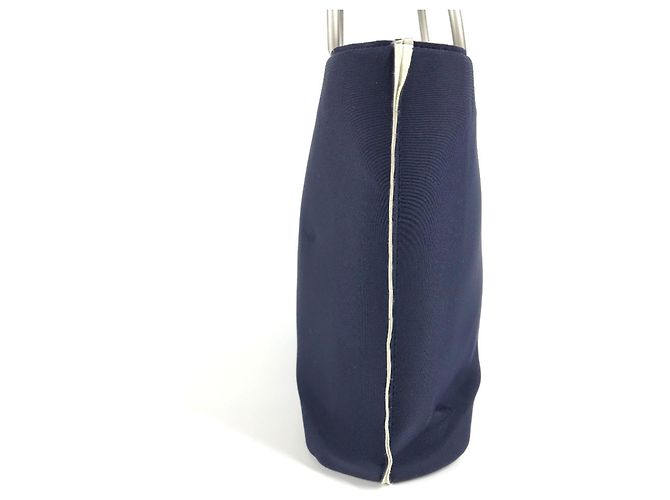 Chanel Navy Polyamid Tote-Handtasche Marineblau - Ansicht 4