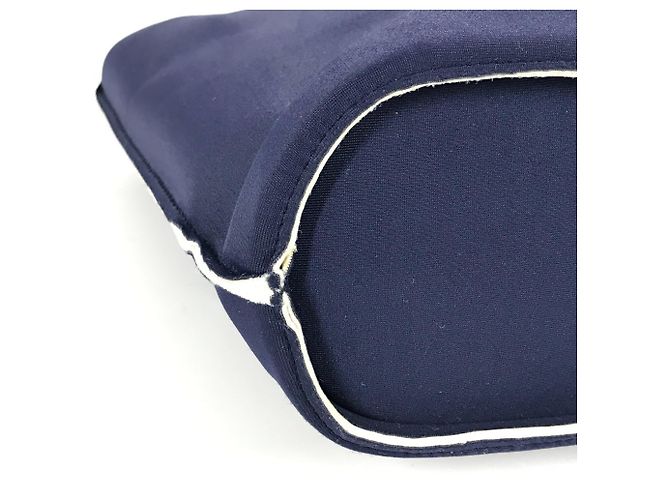 Chanel Navy Polyamid Tote-Handtasche Marineblau - Ansicht 6
