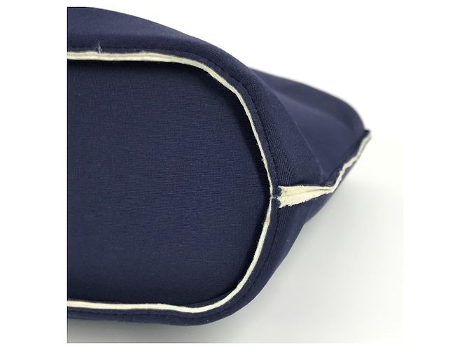 Chanel Navy Polyamid Tote-Handtasche Marineblau - Ansicht 7