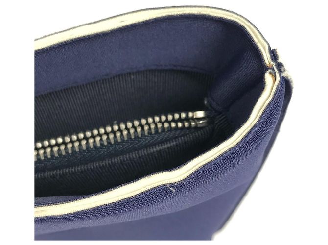 Chanel Navy Polyamid Tote-Handtasche Marineblau - Ansicht 8