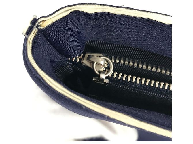 Chanel Navy Polyamid Tote-Handtasche Marineblau - Ansicht 9