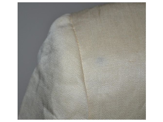 Versace Jacke Eggshell aus Seide und Leinen Größe 44 Aus weiß - Ansicht 2