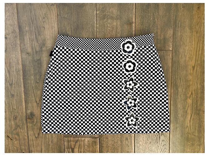 Minigonna Moschino Jeans a scacchi bianco e nero - vista 2