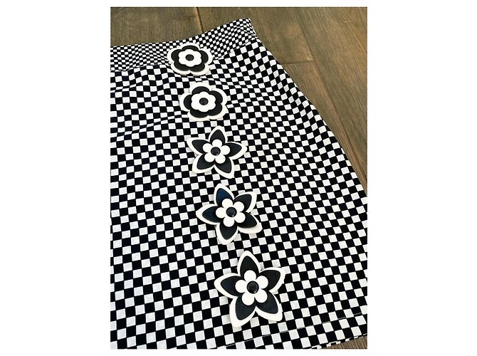 Minigonna Moschino Jeans a scacchi bianco e nero - vista 4