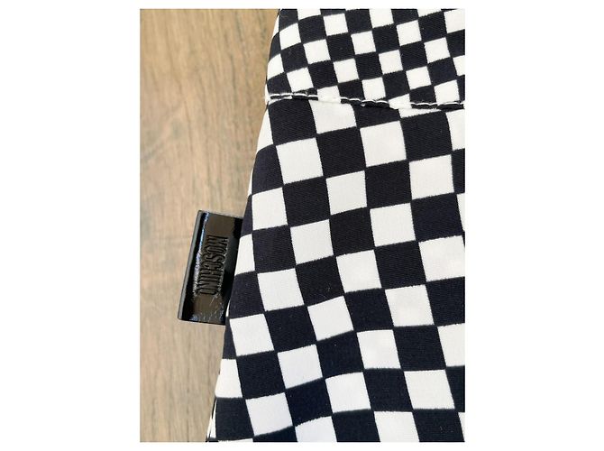 Minigonna Moschino Jeans a scacchi bianco e nero - vista 5