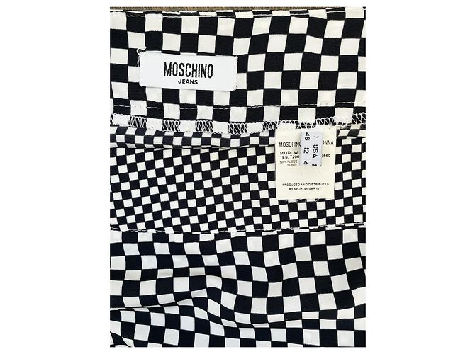 Minigonna Moschino Jeans a scacchi bianco e nero - vista 7