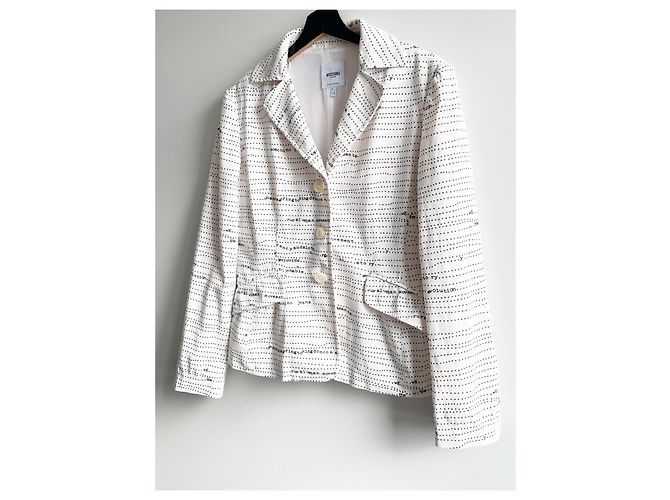 Blazer Moschino Jeans Blanco y Negro de Algodón - vista 3