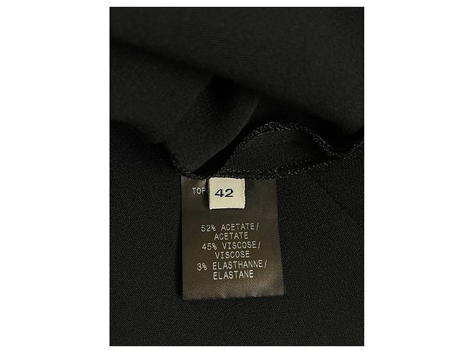 Blusa preta Thierry Mugler com detalhes de pérolas e renda Preto - vista 6