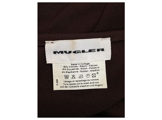 Top de manga larga Thierry Mugler de Jersey Marrón Beige Castaño - vista 9