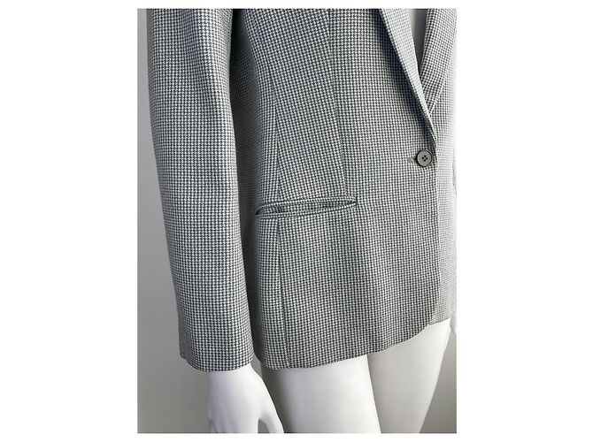 Blazer Valentino Garavani en laine pied de poule bleu clair Gris - vue 5