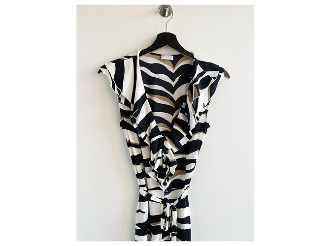 Valentino Garavani Kleid mit Zebra-Print Schwarz Weiß - Ansicht 4