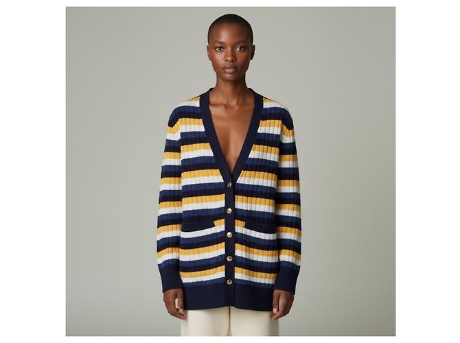 Gucci Gestreifte Strickjacke Blau Wolle - Ansicht 3